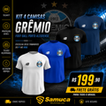 Kit 4 Camisas Masculinas TechFit Malha Fria Anti-Suor Proteção Solar Grêmio