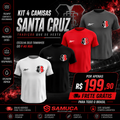 Kit 4 Camisas Masculinas TechFit Malha Fria Anti-Suor Proteção Solar Santa Cruz