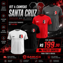 Kit 4 Camisas Masculinas TechFit Malha Fria Anti-Suor Proteção Solar Santa Cruz