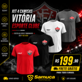 Kit 4 Camisas Masculinas TechFit Malha Fria Anti-Suor Proteção Solar Vitória