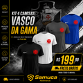 Kit 4 Camisas Masculinas TechFit Malha Fria Anti-Suor Proteção Solar Vasco Cruz
