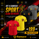 Kit 4 Camisas Masculinas TechFit Malha Fria Anti-Suor Proteção Solar Sport