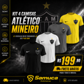 Kit 4 Camisas Masculinas TechFit Malha Fria Anti-Suor Proteção Solar Atlético Mg