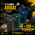 Kit 4 Camisas Masculinas TechFit Malha Fria Anti-Suor Proteção Solar Adidas