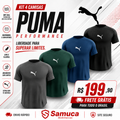 Kit 4 Camisas Masculinas TechFit Malha Fria Anti-Suor Proteção Solar Puma