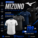 Kit 4 Camisas Masculinas TechFit Malha Fria Anti-Suor Proteção Solar Mizuno