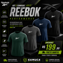 Kit 4 Camisas Masculinas TechFit Malha Fria Anti-Suor Proteção Solar Reebok