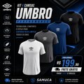 Kit 4 Camisas Masculinas TechFit Malha Fria Anti-Suor Proteção Solar Umbro
