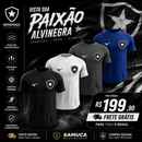 Kit 4 Camisas Masculinas TechFit Malha Fria Anti-Suor Proteção Solar Botafogo