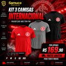Kit 3 Camisas Masculinas TechFit Malha Fria Anti-Suor Proteção Solar Internacional REF02