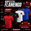 Kit 4 Camisas Masculinas TechFit Malha Fria Anti-Suor Proteção Solar Mengão Escudo