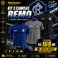 Kit 3 Camisas Masculinas TechFit Malha Fria Anti-Suor Proteção Solar Remo REF02