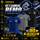 Kit 3 Camisas Masculinas TechFit Malha Fria Anti-Suor Proteção Solar Remo REF02