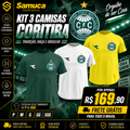 Kit 3 Camisas Masculinas TechFit Malha Fria Anti-Suor Proteção Solar Coritiba