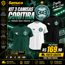 Kit 3 Camisas Masculinas TechFit Malha Fria Anti-Suor Proteção Solar Coritiba REF02