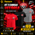 Kit 3 Camisas Masculinas TechFit Malha Fria Anti-Suor Proteção Solar Vitória REF02
