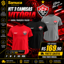 Kit 3 Camisas Masculinas TechFit Malha Fria Anti-Suor Proteção Solar Vitória REF02