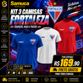 Kit 3 Camisas Masculinas TechFit Malha Fria Anti-Suor Proteção Solar Fortaleza