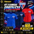 Kit 3 Camisas Masculinas TechFit Malha Fria Anti-Suor Proteção Solar Fortaleza REF02