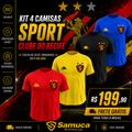 Kit 4 Camisas Masculinas TechFit Malha Fria Anti-Suor Proteção Solar Sport