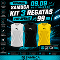 PROMOÇÃO 09.09 Kit 3 Camisas Regatas Masculinas Puma Malha Fria + Frete Grátis