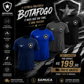 Kit 4 Camisas Masculinas TechFit Malha Fria Anti-Suor Proteção Solar Botafogo
