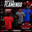 Kit 4 Camisas Masculinas TechFit Malha Fria Anti-Suor Proteção Solar Mengão Escudo