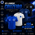 Kit 4 Camisas Masculinas TechFit Malha Fria Anti-Suor Proteção Solar Cruzeiro