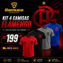 Kit 4 Camisas Masculinas TechFit Malha Fria Anti-Suor Proteção Solar Mengão CRF