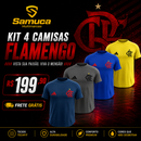 Kit 4 Camisas Masculinas TechFit Malha Fria Anti-Suor Proteção Solar Mengão CRF