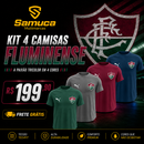 Kit 4 Camisas Masculinas TechFit Malha Fria Anti-Suor Proteção Solar Fluminense