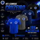 Kit 4 Camisas Masculinas TechFit Malha Fria Anti-Suor Proteção Solar Cruzeiro