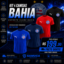 Kit 4 Camisas Masculinas TechFit Malha Fria Anti-Suor Proteção Solar Bahia
