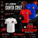 Kit 4 Camisas Masculinas TechFit Malha Fria Anti-Suor Proteção Solar Santa Cruz