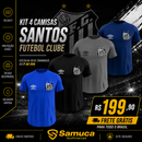 Kit 4 Camisas Masculinas TechFit Malha Fria Anti-Suor Proteção Solar Santos