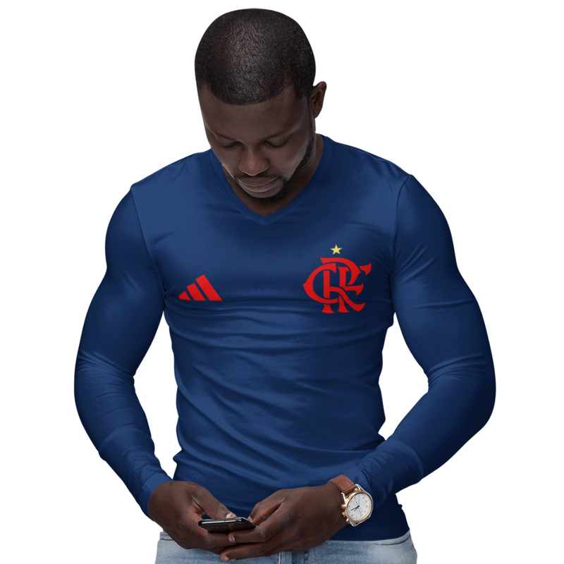 Camisa Manga Longa Térmica Masculina Tecido Ice Malha Fria com Proteção UV Fator 50+ Mengão CRF