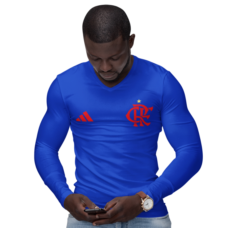 Camisa Manga Longa Térmica Masculina Tecido Ice Malha Fria com Proteção UV Fator 50+ Mengão CRF