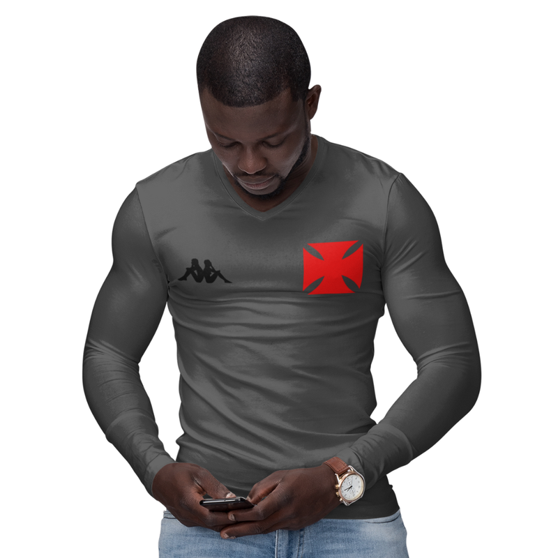 Camisa Manga Longa Térmica Masculina Tecido Ice Malha Fria com Proteção UV Fator 50+ Vasco Cruz