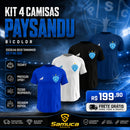 Kit 4 Camisas Masculinas TechFit Malha Fria Anti-Suor Proteção Solar Paysandu