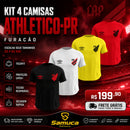 Kit 4 Camisas Masculinas TechFit Malha Fria Anti-Suor Proteção Solar Athletico-PR