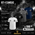 Kit 4 Camisas Masculinas TechFit Malha Fria Anti-Suor Proteção Solar Ceará