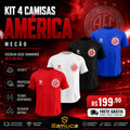 Kit 4 Camisas Masculinas TechFit Malha Fria Anti-Suor Proteção Solar América-RN