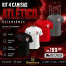 Kit 4 Camisas Masculinas TechFit Malha Fria Anti-Suor Proteção Solar Atlético-GO