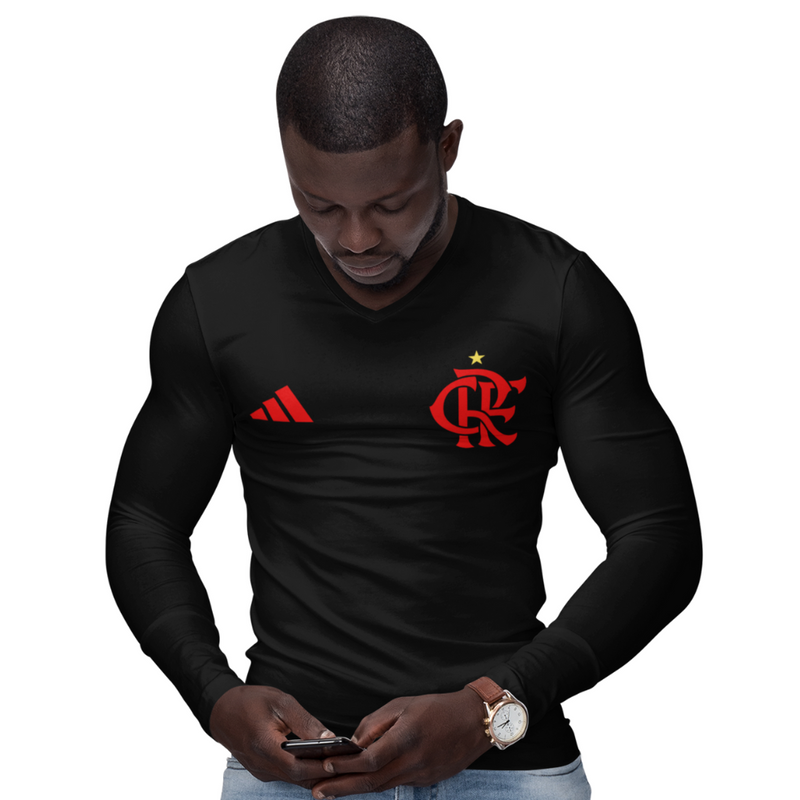 Camisa Manga Longa Térmica Masculina Tecido Ice Malha Fria com Proteção UV Fator 50+ Mengão CRF