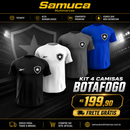 Kit 4 Camisas Masculinas TechFit Malha Fria Anti-Suor Proteção Solar Botafogo