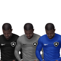 Kit 3 Camisas Térmicas Masculinas Tecido Ice Malha Fria com Proteção UV Fator 50+ Botafogo