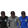 Kit 3 Camisas Térmicas Masculinas Tecido Ice Malha Fria com Proteção UV Fator 50+ Grêmio