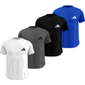 Kit 4 Camisas Masculinas TechFit Malha Fria Anti-Suor Proteção Solar Adidas + Frete Grátis