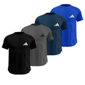 Kit 4 Camisas Masculinas TechFit Malha Fria Anti-Suor Proteção Solar Adidas + Frete Grátis