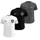 Kit 3 Camisas Masculinas TechFit Malha Fria Anti-Suor Proteção Solar Botafogo